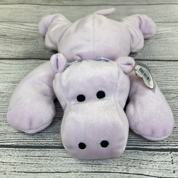 TUBBY 1996 TY Pillow Pals Lavender Hippo Soft Plush 15” Kids Stuffed Animal Toy - Picture 1 of 13